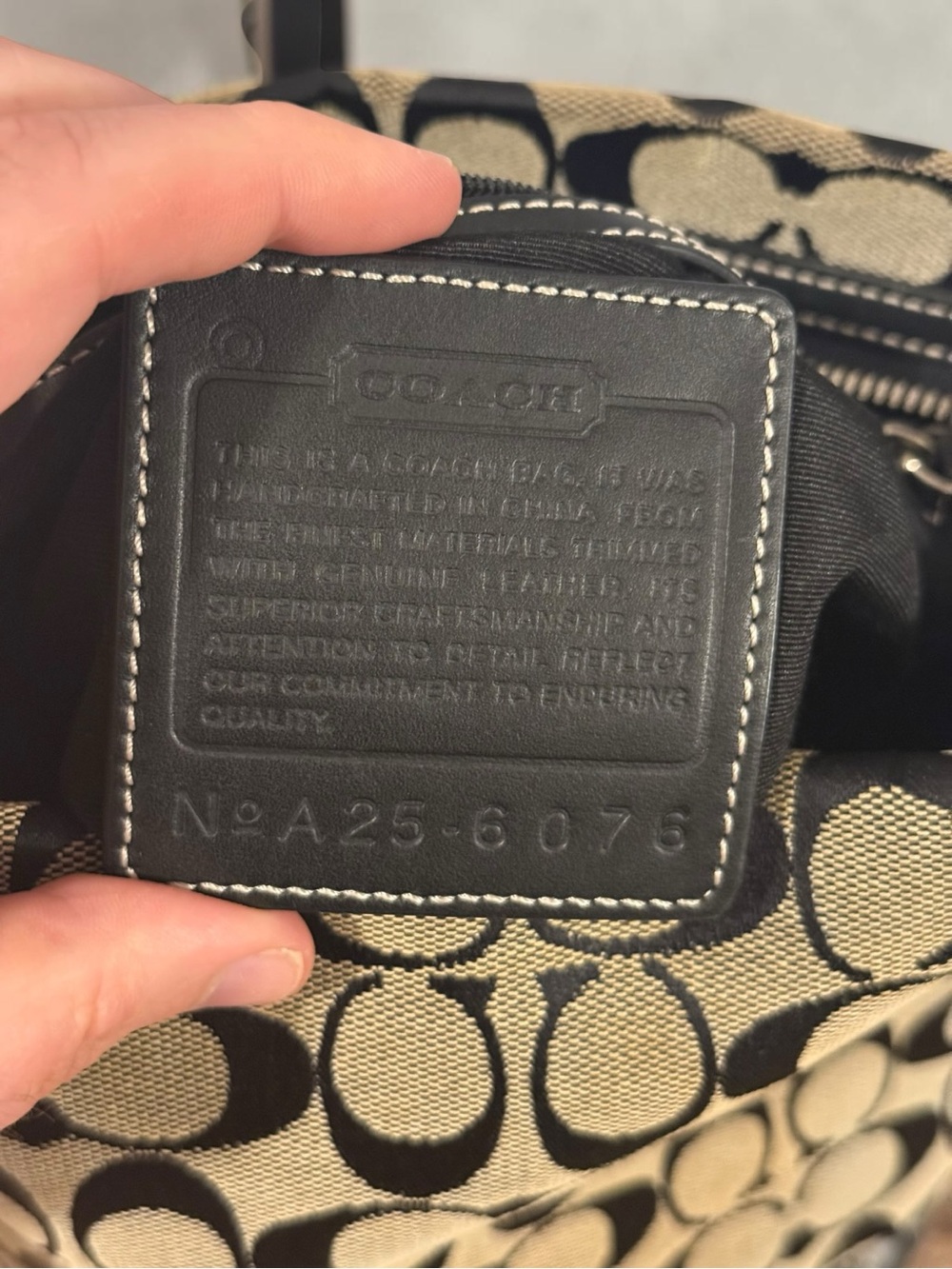 COACH Signature Canvas Hobo Bucket Shoulder Bag Jacquard Leather Y2K 6076 - Picture 11 of 12